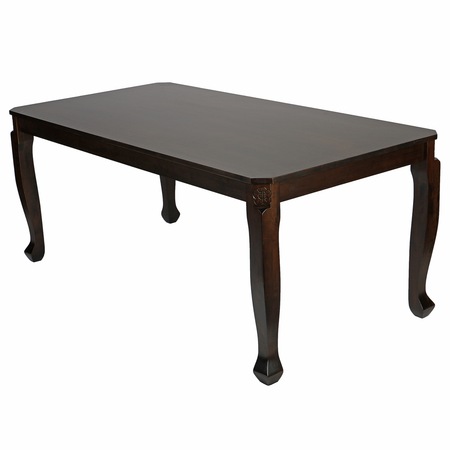 Set masa si 6 scaune bucatarie / dining Kring Provence, lemn masiv, scaune tapitate, 180x90x74 cm, Crem/Maro