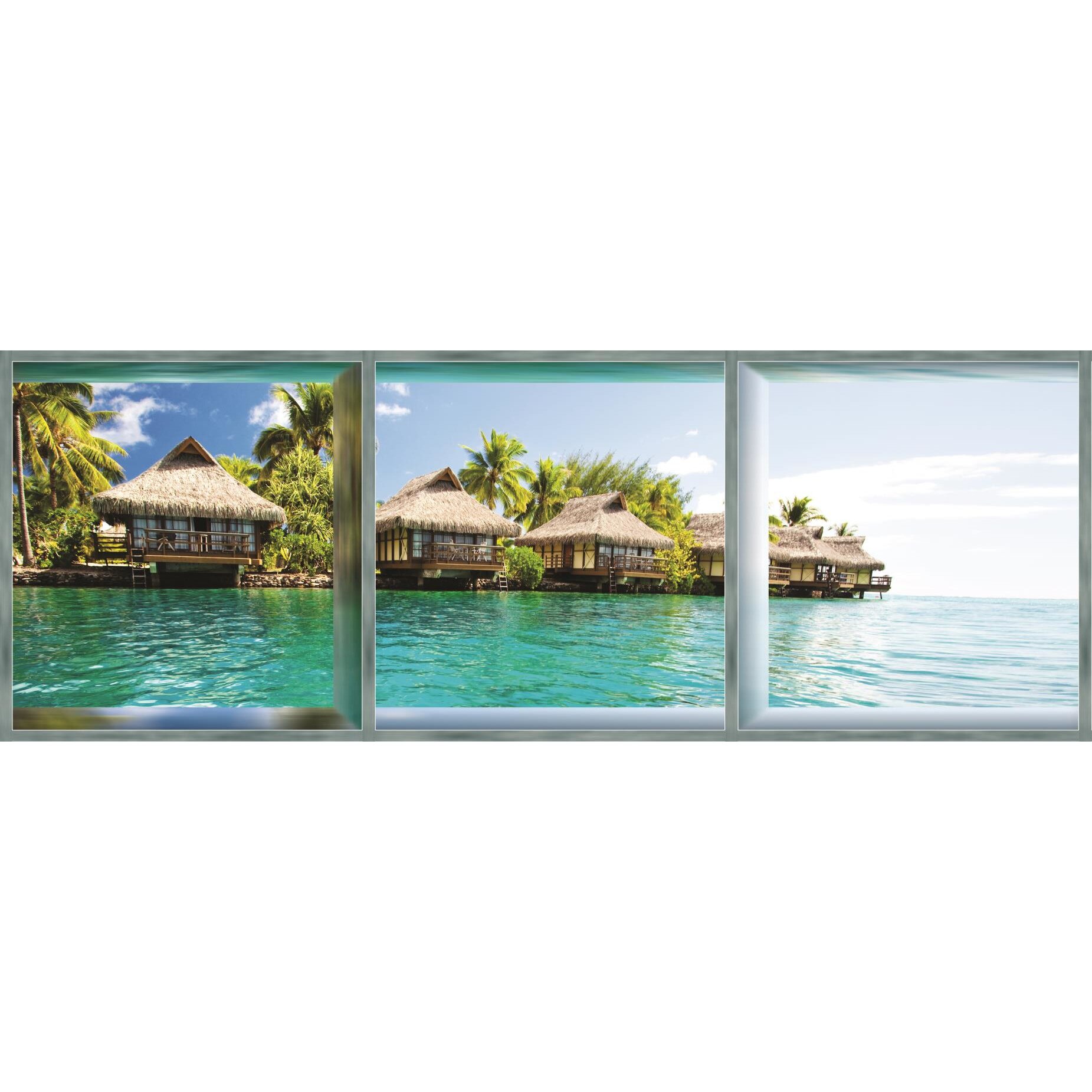 Fototapet DEGRETS 83712 Caraibe 3D panorama 3XL 219x624cm Vlies