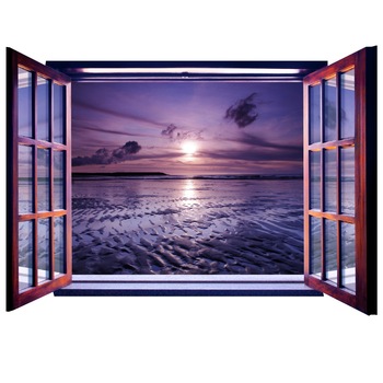 Fototapet DEGRETS 83723 Apus 3D fereastra145x201cm Vlies Fototapet DEGRETS 83723 Apus 3D fereastra145x201cm Vlies