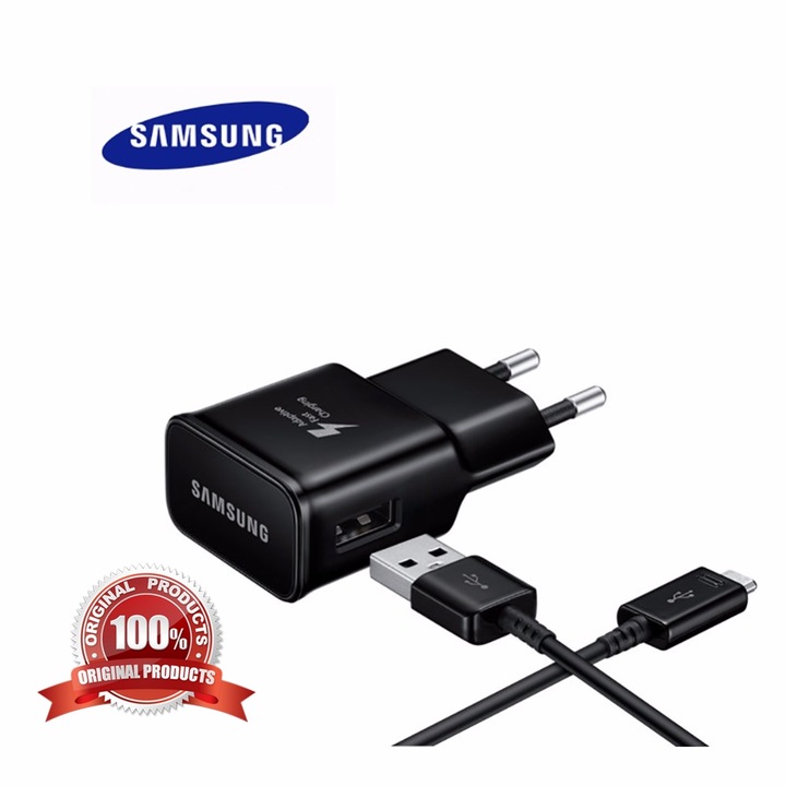 Зарядно устройство Samsung TA20+ Micro USB, Adaptive 2.1A Fast Charger, Черен