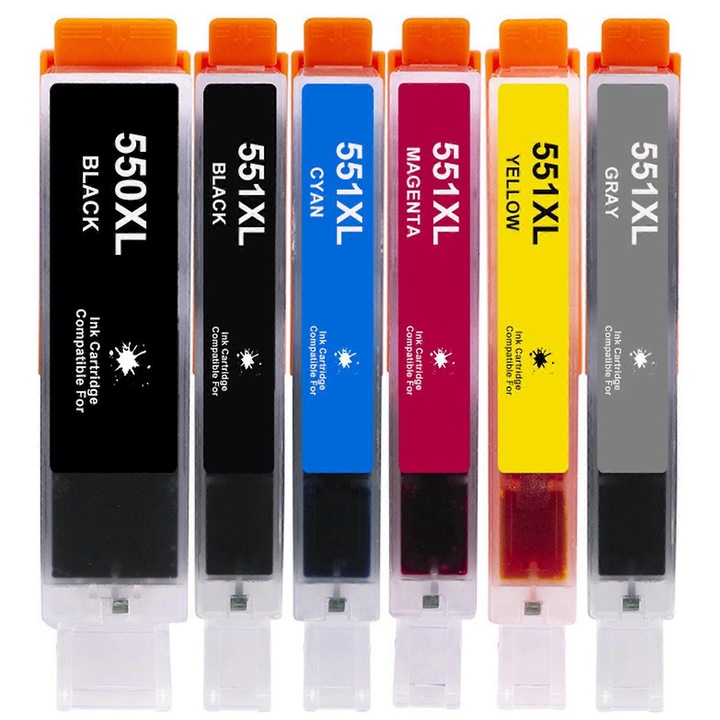 Canon PGI-550/CLI-551 ECJ-24620 kompatibilis tintapatron készlet, 550XL/551XL, többszínű, 1 x 25 ml + 5 x 12 ml (6 db)
