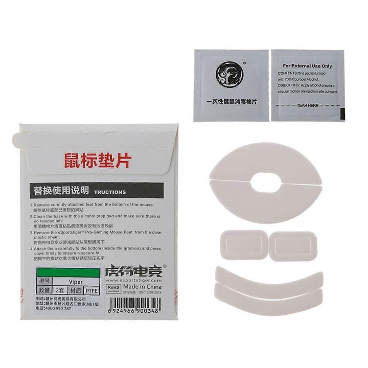 Razer Viper ECJ-26126 egér talpak, PTFE (Teflon), fehér, 2 szett