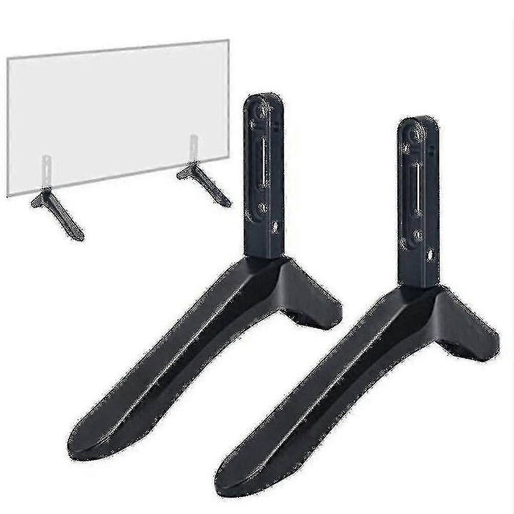 Suport de masa universal pentru TV ECJ-32294, aliaj de aluminiu, VESA 20-55 mm, pentru televizoare 32-65 inch, negru, set 2 piese