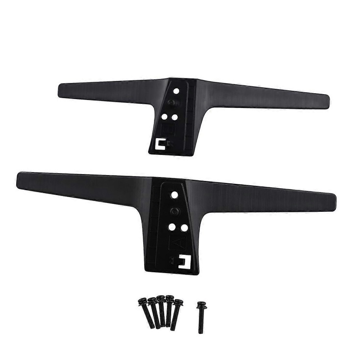 Picioare stand TV de inlocuire ECJ-33568 pentru televizoare 60/65 inch, compatibil cu 60UJ6307/60UJ6309/60UJ630V/60UJ639V-ZE/65UJ6307/65UJ6309/65UJ630V/65UJ639V-ZE/65UK6100PLA/65UK6100PLB, din ABS rezistent, negru, set 2 buc. + 6 suruburi