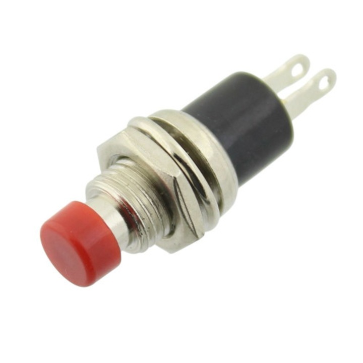 Push buton fara retinere, rosu, 27x9mm, 124701