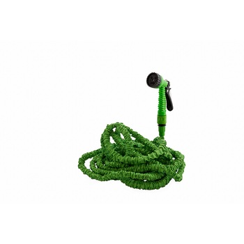 Furtun extensibil pentru gradina, 15 m, cu pistol de udat, verde Furtun extensibil pentru gradina, 15 m, cu pistol de udat, verde