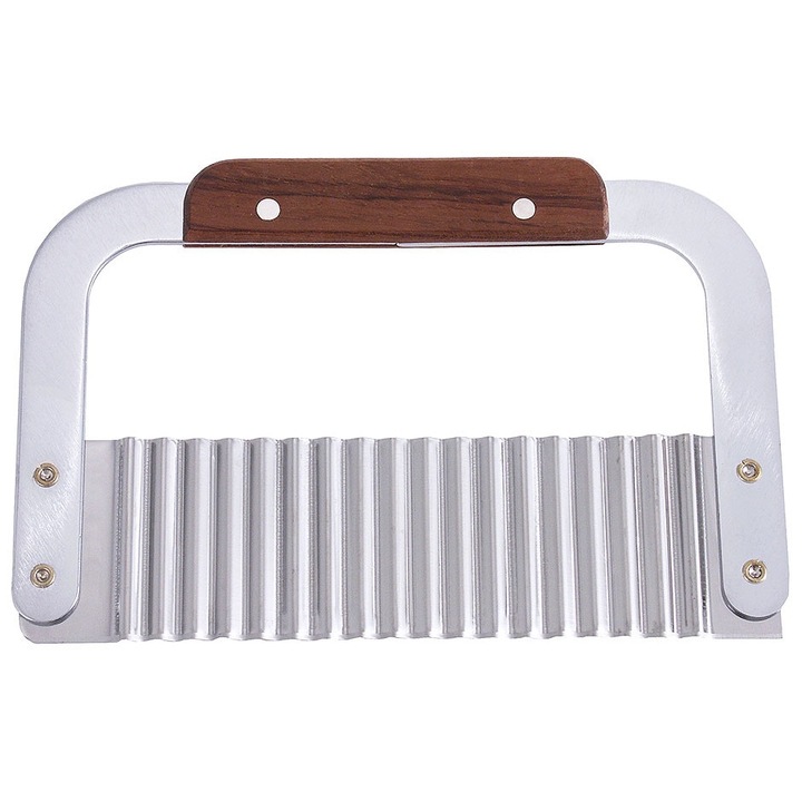 Cutit pentru branza, din inox, maner din lemn, lungime 185 mm