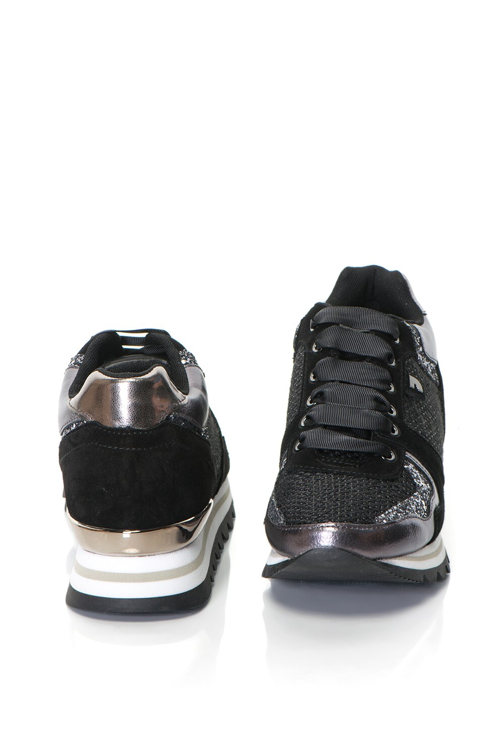 Gioseppo, Rejtett telitalpú sneakers cipő nyersbőr és Gioseppo, Rejtett Telitalpú Sneakers Cipő Csillámmal&Fűzővel