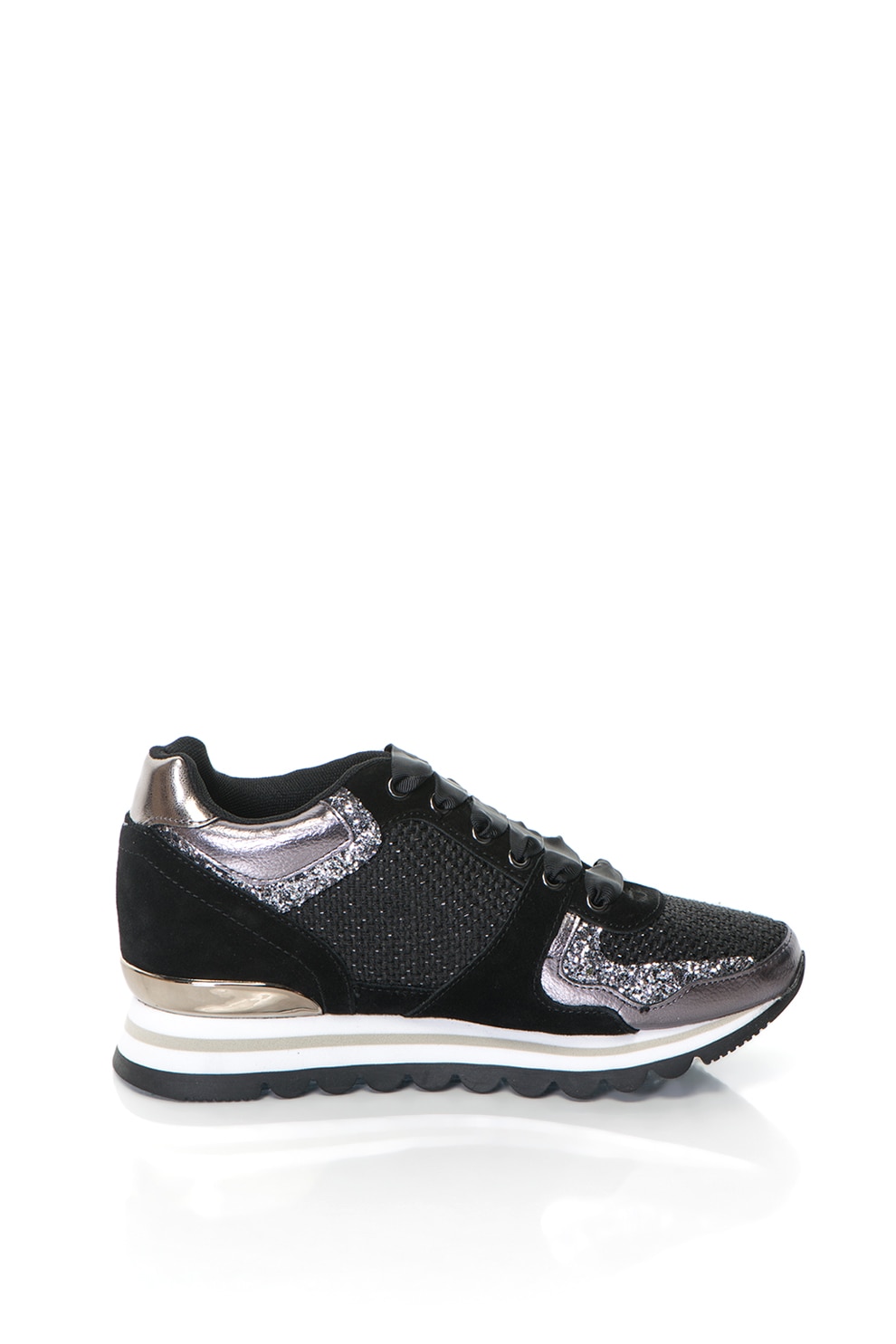Gioseppo, Rejtett telitalpú sneakers cipő nyersbőr és Gioseppo, Rejtett Telitalpú Sneakers Cipő Csillámmal&Fűzővel