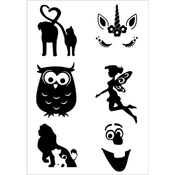 Set 6 sabloane A4, gama Kids, personalizare in regim DIY Set 6 sabloane A4, gama Kids, personalizare in regim DIY