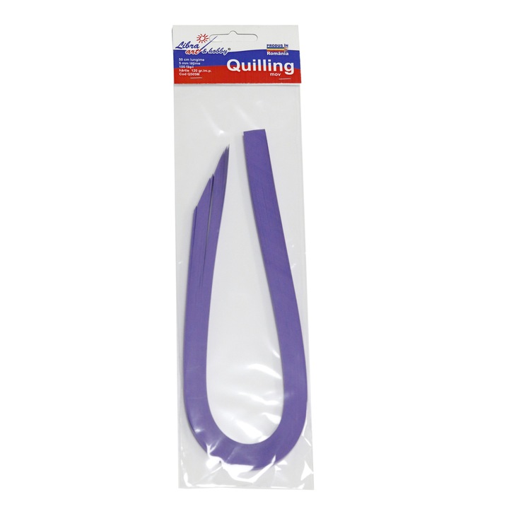 Lila quilling papír 50 cm hosszú 5 mm szélesség 100 csík 120 gramm