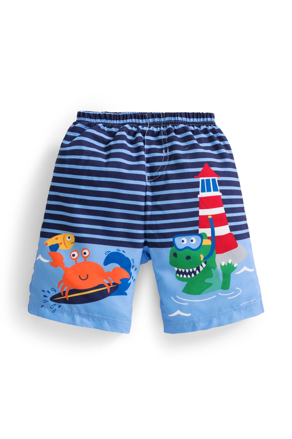 JoJo Maman Bebe, Pantaloni scurti de baie cu banda elastica in talie, Bleumarin inchis/Bleu