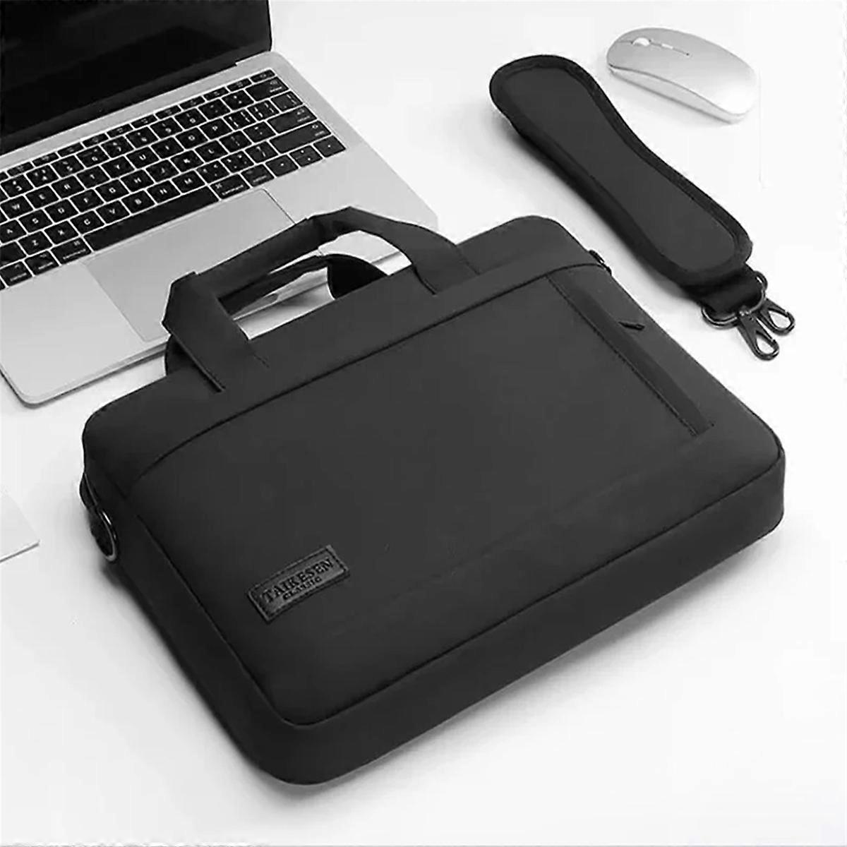 Geanta pentru laptop din Oxford, cu maner si curea de umar, pentru 15.6 inch, negru