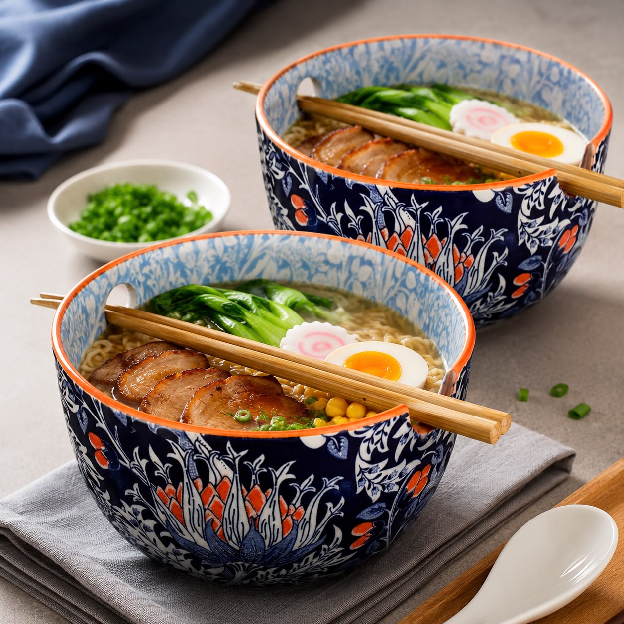 Set de 2 boluri de porțelan Iro Chopsticks, 720 ml