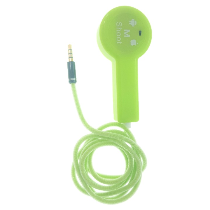 Buton comanda cu cablu jack [BCS02] 1m pentru android si iOS - BCS02 Verde