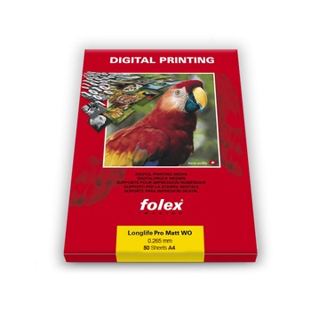 Hartie poliester rezistenta la rupere si umezeala Long-Life Pro Matt WO A4 265 microni Hartie poliester rezistenta la rupere si umezeala Long-Life Pro Matt WO A4 265 microni
