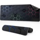 Mouse pad gaming Wozinsky WPD-B800, suprafata impermeabila, baza din cauciuc natural antiderapant, margini cusute, model hexagonal RGB, negru, 800 x 300 mm