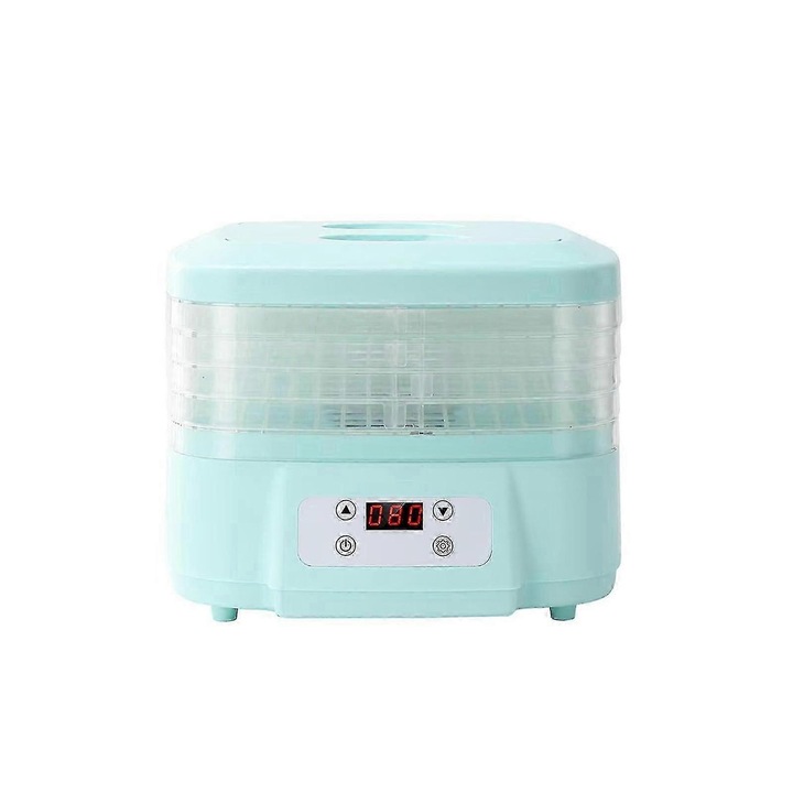 Deshidrator de alimente (freeze dryer) MAKED.4-32-K0232CJFR-260716-3440, 200 W, 220 V, 5 tavi reglabile, timer 1–24 h, material alimentar PP/GPPS, albastru, 25.3 x 16.8 x 22 cm