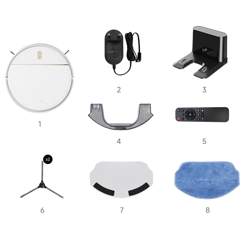 Robot Aspirator cu Telecomanda, Statie Perete, 4 Moduri de Curatare - Deerma (DEM-S40) - White