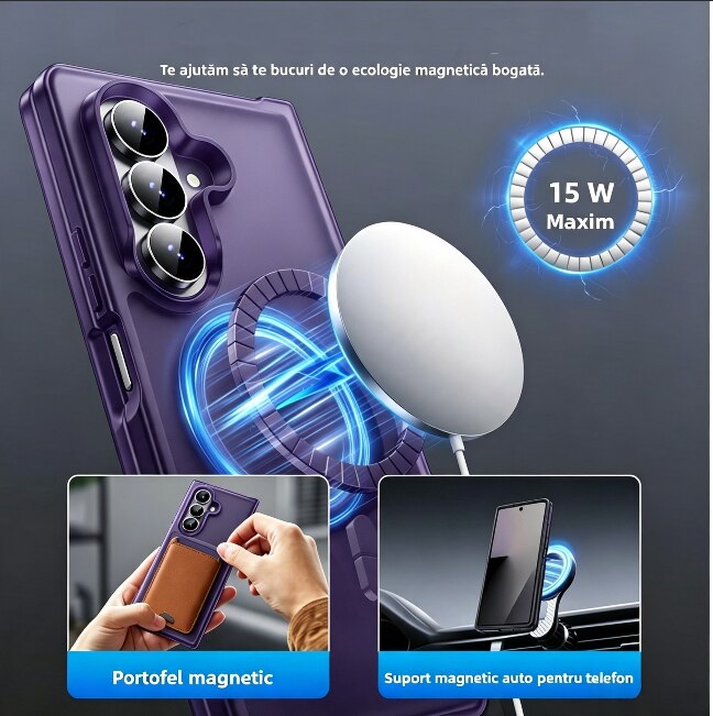 Husa pentru Samsung Galaxy Z Fold8 Ultra, compatibil cu magnetic, Design Mat, Protectie Antisoc, Textura Placuta la Atingere, Violet