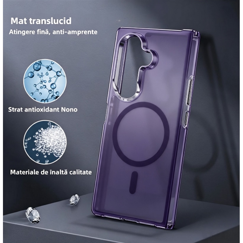 Husa pentru Samsung Galaxy Z Fold8 Ultra, compatibil cu magnetic, Design Mat, Protectie Antisoc, Textura Placuta la Atingere, Violet