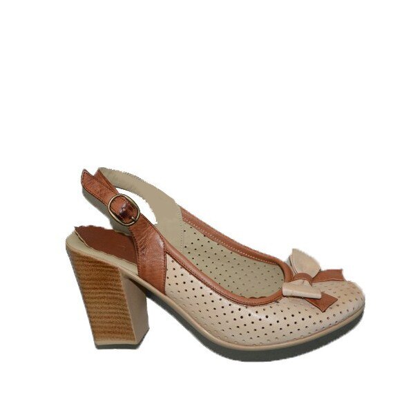 Sandale moderne de vara, fundita aplicata, D&J Exclusive,, Bej