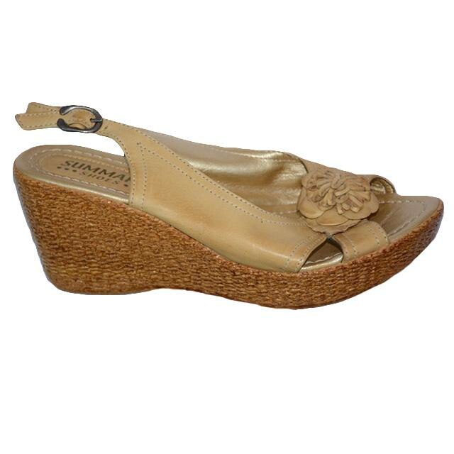 Sandale rafinate de dama cu platforma medie, D&J Exclusive,, Bej