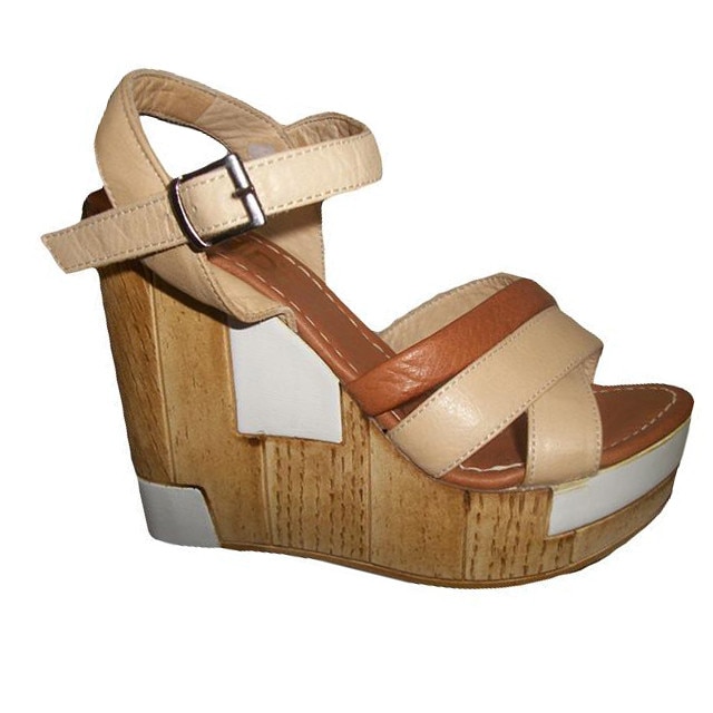 Sandale rafinate ,model realizat din barete simple, D&J Exclusive,, Bej