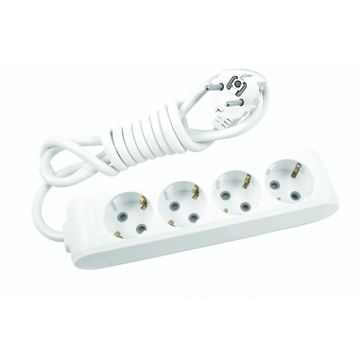 Разклонител Panasonic X-tendia четворка, 5 м кабел, Бял