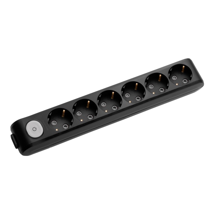 Разклонител Panasonic X-tendia шестица без кабел+ключ, Черен