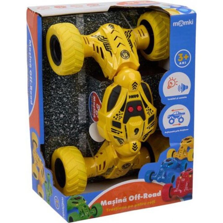 Mașină off-road, Momki, galben, lumini și sunete, 4 roți