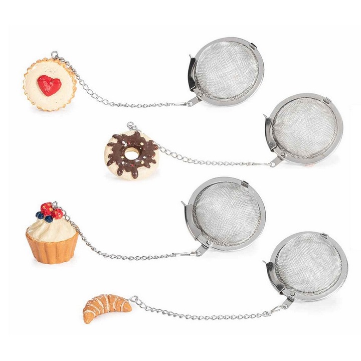 Set 4 infuzoare ceai otel polirasina Cake 4 x 18 H