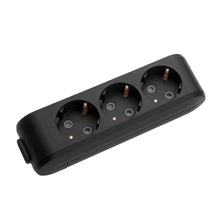 Разклонител Panasonic X-tendia тройка без кабел, Черен