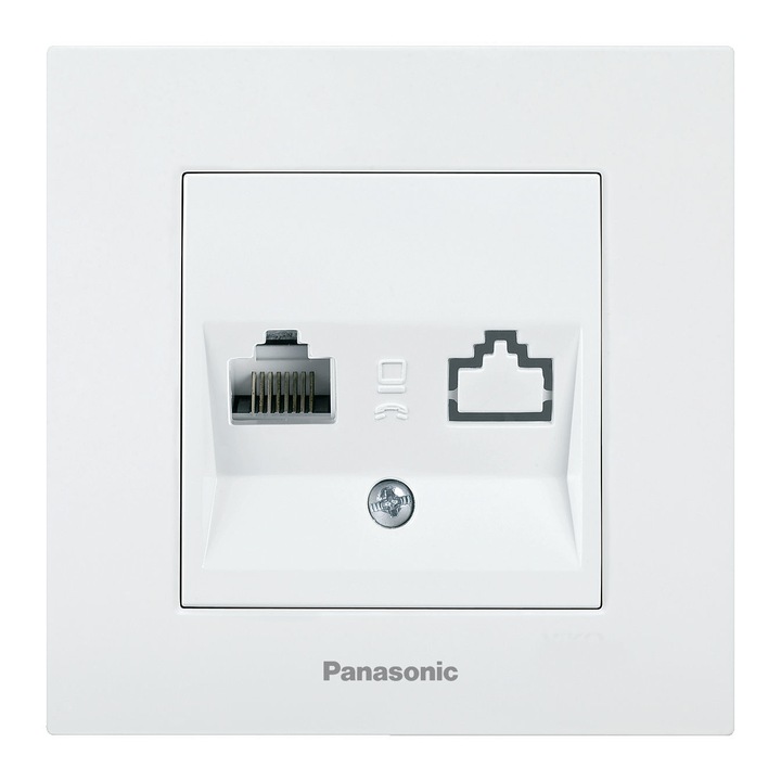 Телефонна розетка Panasonic Karre Plus, RJ11 Cat3, Бял