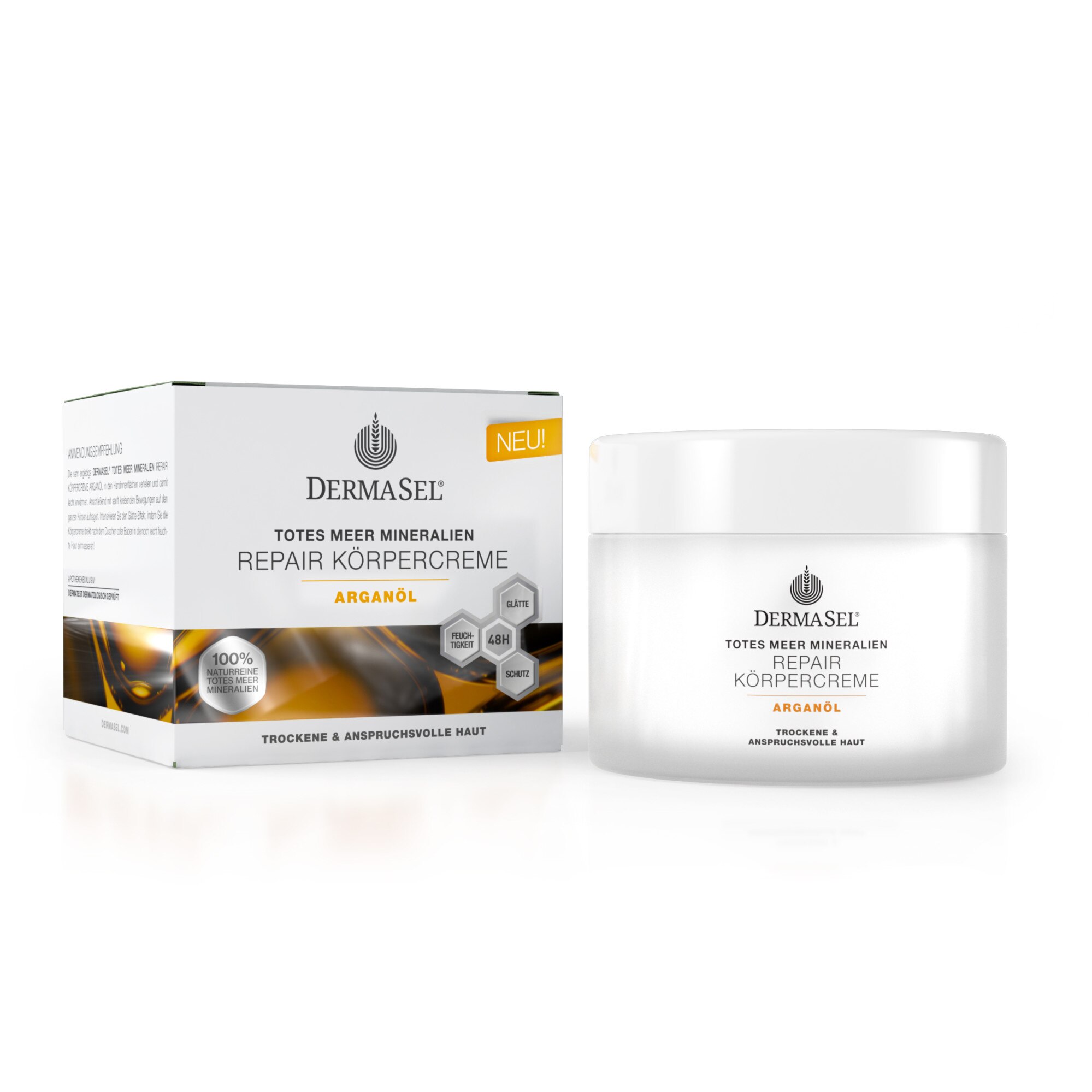 Crema reparatorie corp cu ulei de argan, Dermasel, 250 ml
