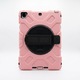 Husa pentru tableta antisoc iPad 9.7 inch, suport rotativ 360°, maner integrat, roz cu negru