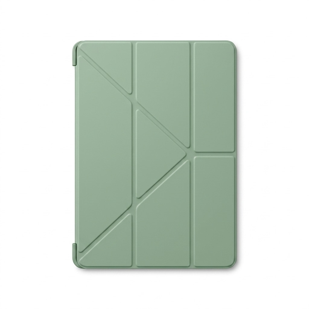 Husa tip carte pentru iPad 10.2 inch (gen 7/8/9), Origami multi-unghi, spate rigid, sleep/wake automat, verde matcha