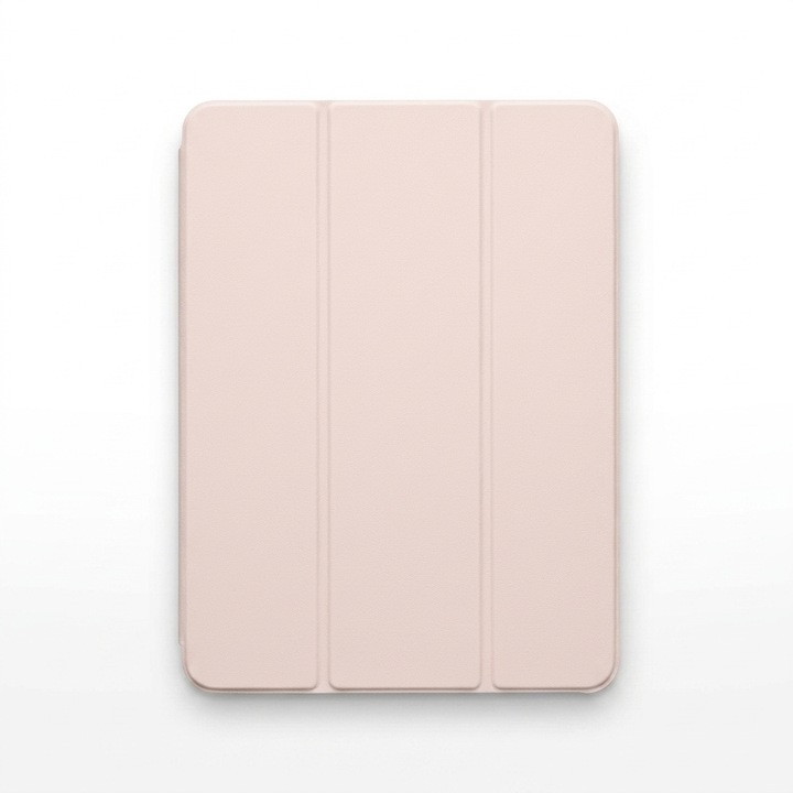 Husa tip carte pentru iPad 10.2 inch (gen 7/8/9), Smart Cover, slot creion, sleep/wake automat, roz pudra