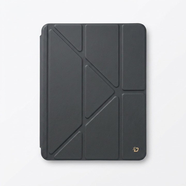 Husa tip carte pentru iPad Air 10.9 / Pro 11 inch, tip origami, suport multi-unghi, negru