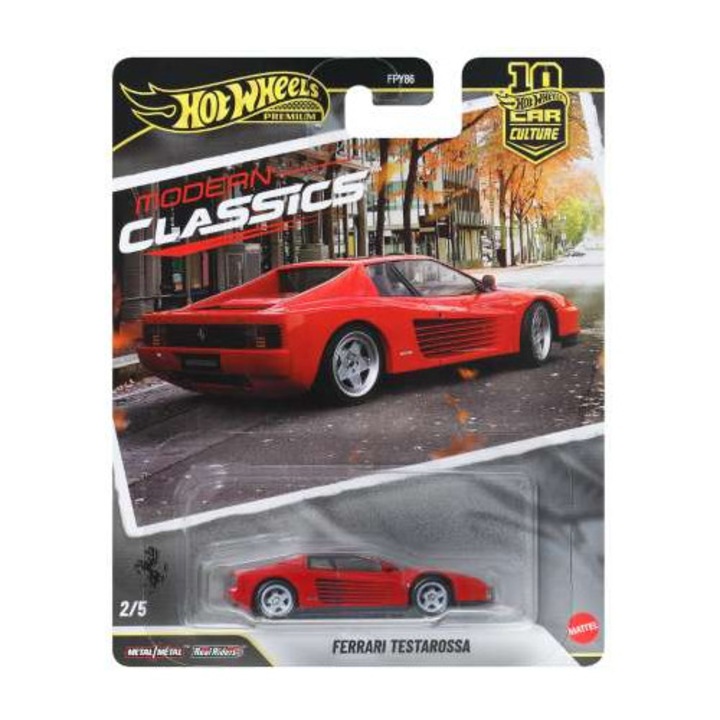 Ferrari Testarossa piros autómodell, 1:64 méretarányú, Hot Wheels