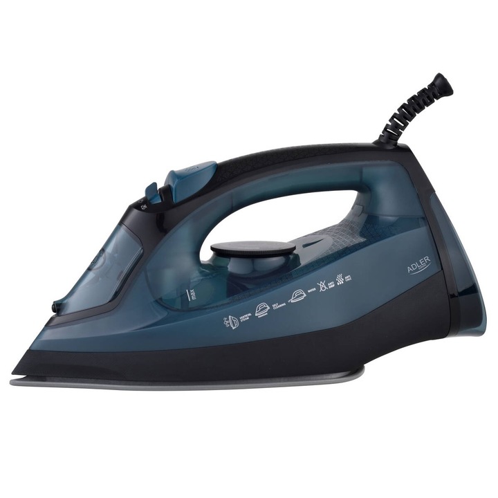 Fier De Calcat Cu Abur Adler 2200 W Talpa Ceramica Jet De Abur 110 G/Min Abur Continuu 40 G/Min Calcare Verticala Cu Abur Oprire Automata Sistem Anti-Picurare Sistem Anti-Calcar Rezervor De Apa 320 Ml