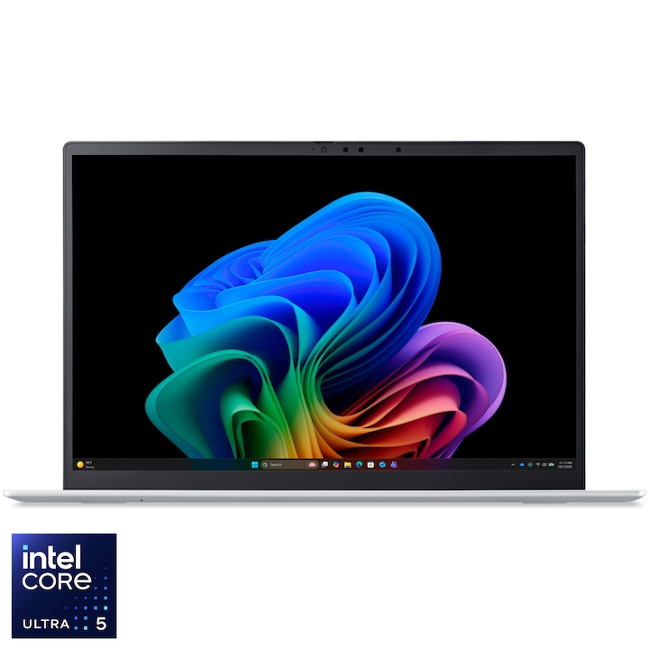 Laptop Acer Swift Edge 14 AI OLED cu procesor Intel® Core™ Ultra 5 325 pana la 4.5GHz, 14" WUXGA, OLED, 16GB LPDDR5X RAM, 512GB SSD, Intel® Graphics, Windows 11 Home, Calcite White