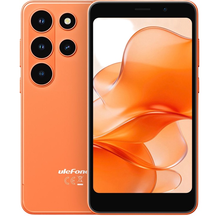 Telefon mobil Ulefone Note 22, 4G, Dual SIM, 5-inch HD, Octa-Core T7100, 32GB, GPS, Face Unlock, Android 16 Go, Orange