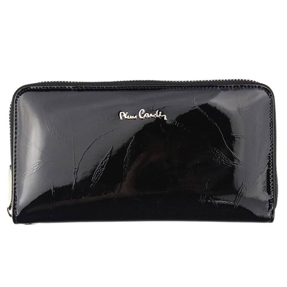 Portofel dama din piele naturala Pierre Cardin GPD019, Negru, Negru, 20 cm x 10.5 cm