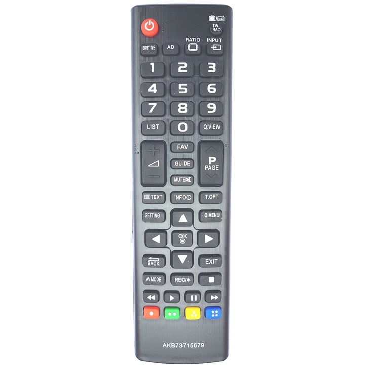 LG távirányító, LCD / LED AKB73715679 számára, eredeti távirányító funkciókkal, fekete