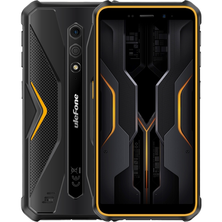 Мобилен телефон Ulefone Armor X12 Pro, Dual SIM, 4G, 8GB RAM, 64GB, IP68, Orange, 5.45 инча