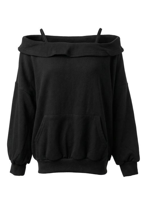 Női kapucnis pulóver SUPSLIM modell 12011210, Fekete, S