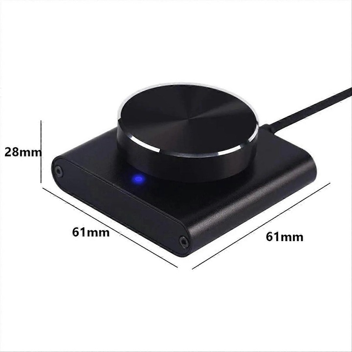 USB hangerőszabályzó E35-A116-E35-1350-CJ, multimédia forgatógomb, fekete