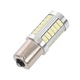 LED izzó autóba 1156 P21W BA15S 12V, 33 LED lencsével, ezüst test, fehér fény, 6 db-os szett (18.5x52 mm)