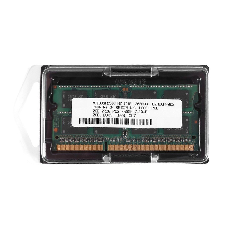 Memória RAM laptop DDR3 E42-A116-E42-11131-CJ, 2GB, PC3-8500S (1066 MHz), SODIMM 204 tűs, 1.5V, Non-ECC, CL7, zöld